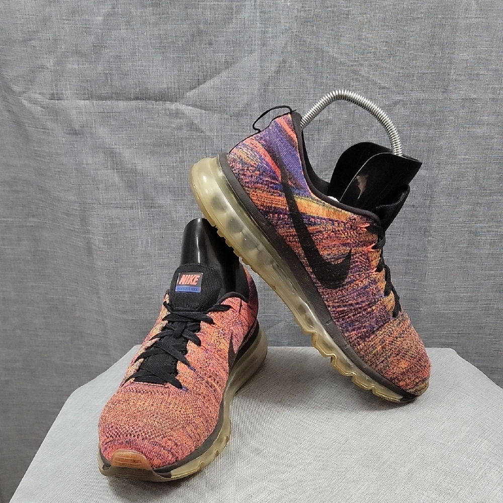 Nike Air Max 2015 Flyknit 620469-012 Mens 11 Orange Multi Athletic  Running GS